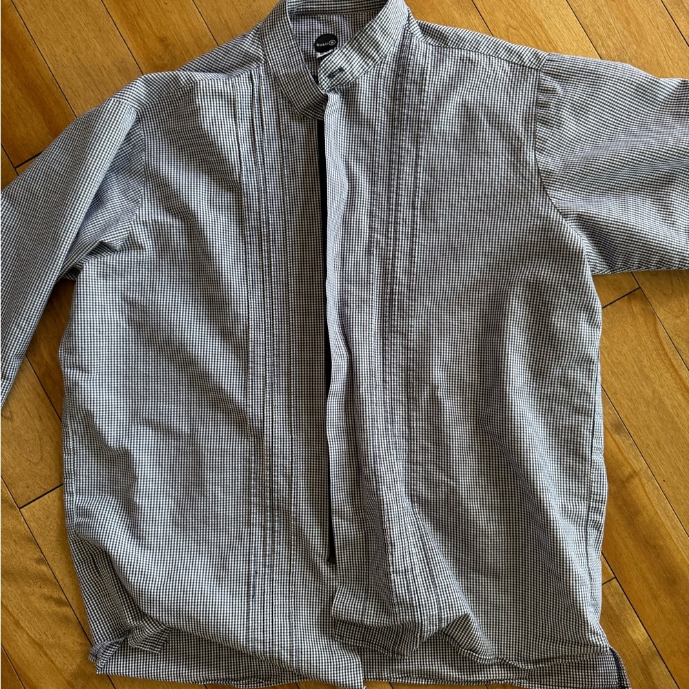 Men's zip up casual shirt from Bustle mandarin collar size medium